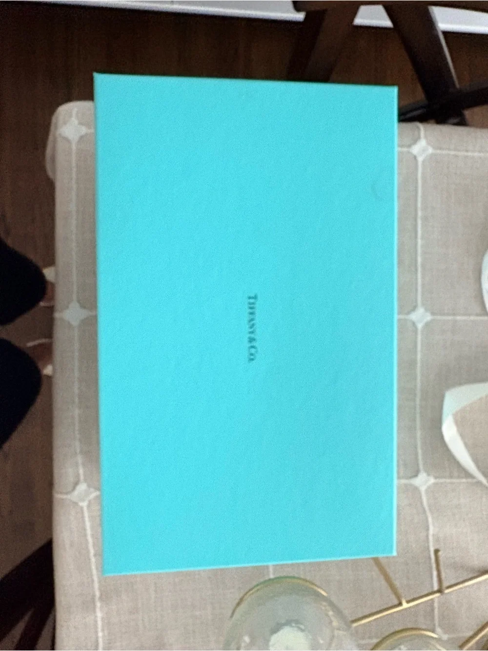 Tiffany & Co. Clear Crystal Champagne Flutes with Signature Blue Box